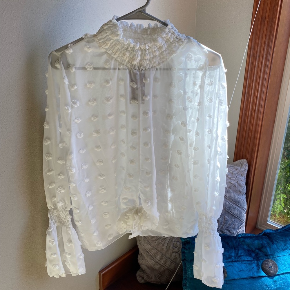 White mesh blouse